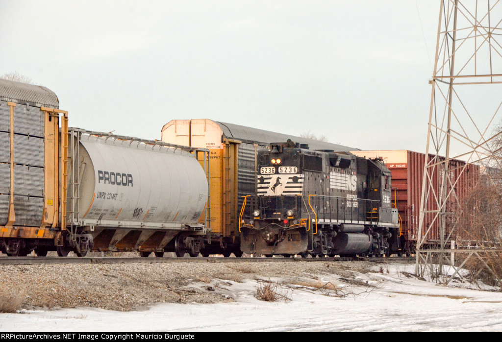 NS GP38-2 Locomotive in the yard